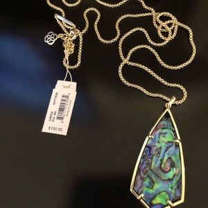 Kendra Scott Carole necklace Abalone Shell gold.